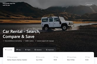 develop car rental website, car dealership, booking website