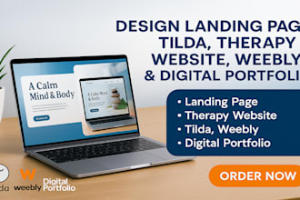 design landing page, tilda , theraphy website weebly and digital portfolio
