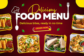 design modern restaurant menu food menu flyer digital menu board or card design