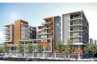 design modern apartment plan, residential building, rendering