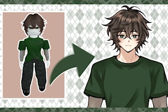 draw your roblox avatar in my anime art style