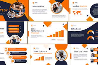 design modern, professional powerpoint presentation, pitch deck, business slides