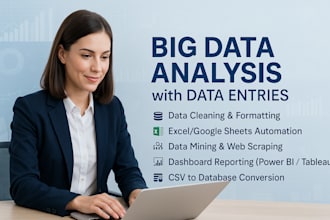 do big data analysis python, data entry and visualization