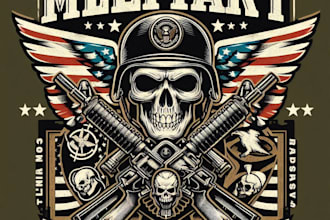 design high quality military t shirt logo with creative concepts