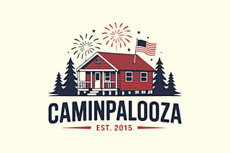 design a rustic and unique cabin logo for your lodge or rental business