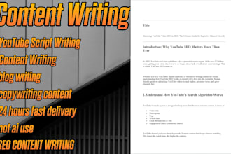 write engaging youtube video script and SEO blog content