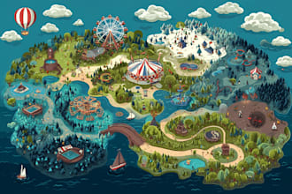 draw beautiful map in vector illustration