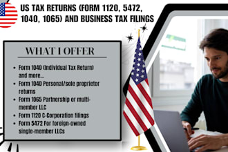 prepare us tax form 1120 5472 form 1040 1065 us tax return business tax filling