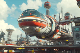 make science fiction city, cyberpunk concept art