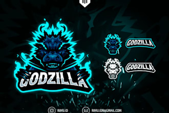 custom godzilla logo design epic, fierce and  unforgettable
