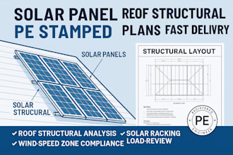 solar panel roof structural plans pe stamped permit ready