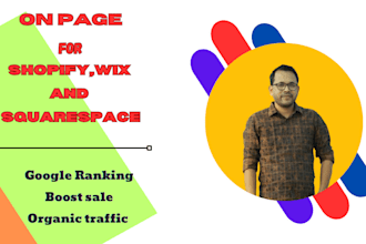 do on page SEO for wix shopify and squarespace