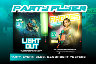 design eye catching party, club and event flyer