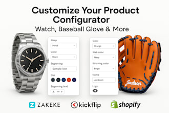 customize your product configurator for watch, baseball glove, and more