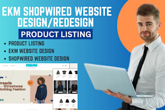 design ekmshop website design redesign product listing shopwired website design