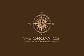 design timeless compass rose premium herbal beauty logo