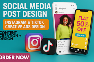 design engaging instagram post tiktok, facebook post, manage social media posts