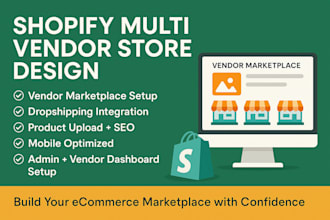 do shopify multi vendor dropshipping website store ecommerce marketplace design