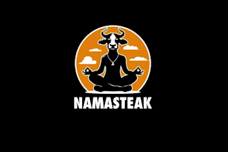 design fun cow yoga bet logo