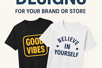 do trendy custom graphic t shirt logo and merchandise design