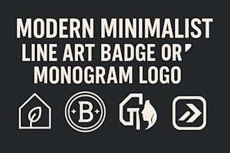 design modern minimalist line art badge monogram logo