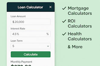 create custom calculator website or online web calculator for wordpress website