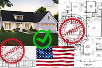 review, draw and stamp virginia alabama architectural floor plan for city permit