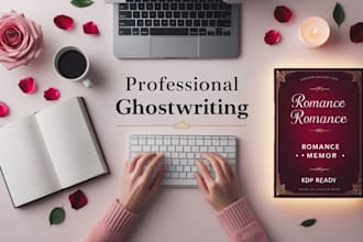 ghostwrite your romance, memoir, biography, amazon kdp and book publishing