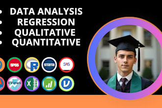 do data analysis, regression, qualitative, quantitative projects using r spss