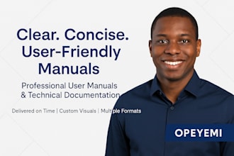 write professional user manuals, technical documentation, technical articles
