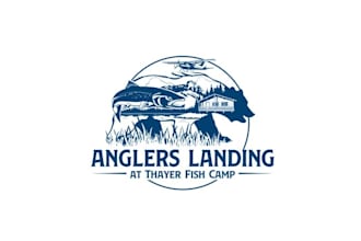 design a fishing lodge creative logo for alaska
