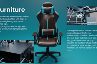 design 3d furniture products,interior products,cushion,game chairs, smart tables