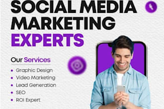 design logo, market on social media, type, format docs, and slides