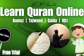 teach quran with tajweed, noorani qaida, and islamic studies