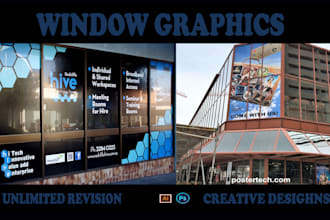 design professional storefront, shopfront window graphic designs