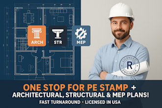 do usa pe stamp, architectural and structural engineering drawing, mep drawing