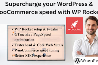 speed up wordpress and woocommerce site with wp rocket and gtmetrix optimization