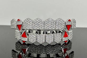 do custom 3d grillz teeth design 3d cad jewelry design 3d rendering fang shape