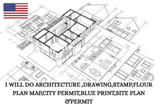 do 3d architecture plan, blueprint floor plan map, city permit, office site plan
