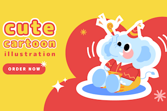 create cute kawaii cartoon vector illustration