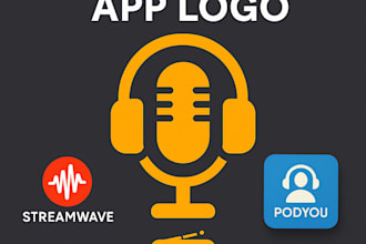design podcast radio or mobile app logo