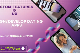 do mobile app development, custom dating app, social chat app with live stream