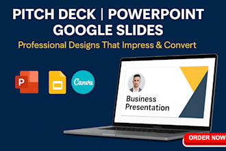 design modern powerpoint investor pitch deck business presentations google slide
