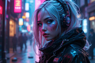 make cyberpunk character art