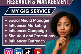 research and complete outreach influencers, influencer marketing
