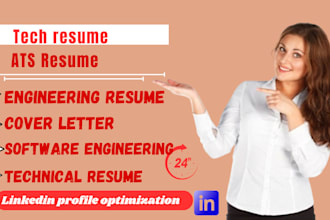 write ats engineering resume, technical resume, cover letter and linkedin