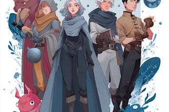 do fantasy dnd party oc scifi character illustration