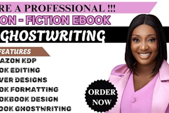 be your amazon KDP ebook ghostwriter book editing book formatting ebook writer