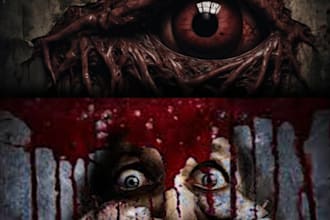 design cinematic dark art horror series posters, scary visuals for movie project