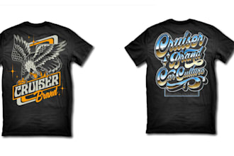 do trendy custom graphic t shirt logo and merchandise design
